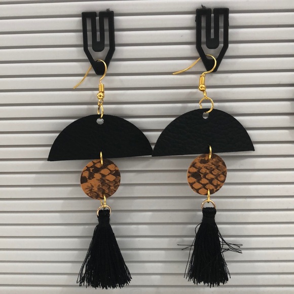Hand Crafted Jewelry - ✨ Dangle Circle And Half Moon Earrings